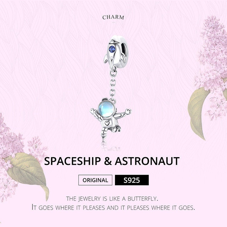 Spaceship Astronaut Charm