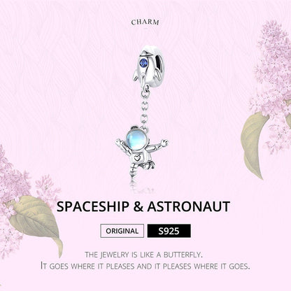 Spaceship Astronaut Charm