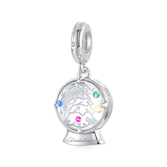 Christmas Crystal Ball Pendant  Charm