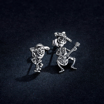 Guitar Skull Hoop Earrings