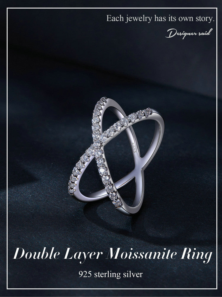 Double-Layer Moissanite Ring