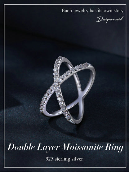 Double-Layer Moissanite Ring