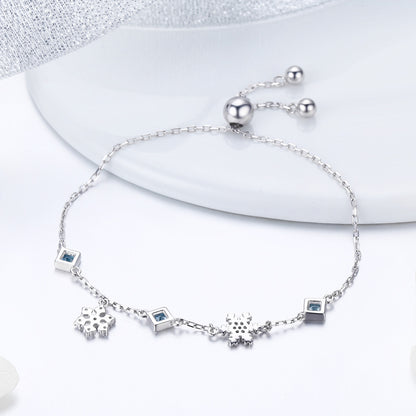 Snowflake Dance Bracelet, 925 Sterling Silver Bracelet for Women