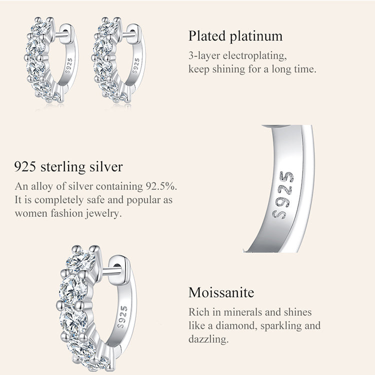 Sparkling Moissanite Ear Climbers