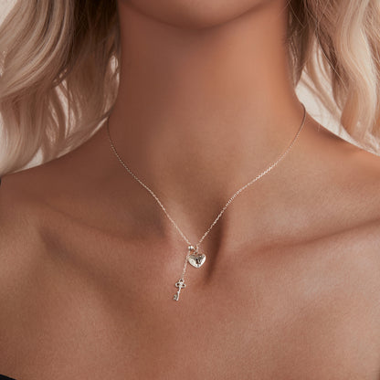 Lock and Key Pendant Necklace