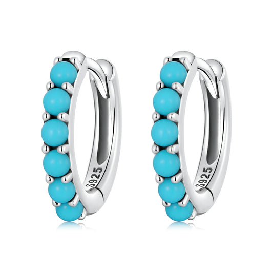 Minimalist Turquoise Clip Earrings