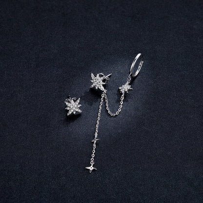 Gleaming Star Burst Hoop Earrings