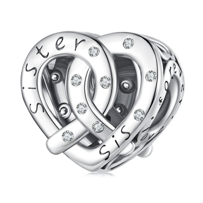 Sister Heart Bead Charm