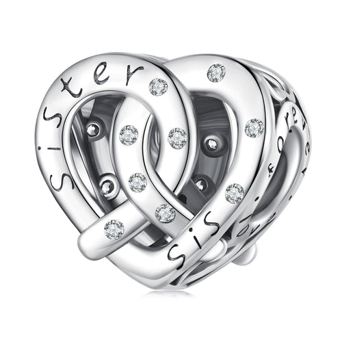 Sister Heart Bead Charm
