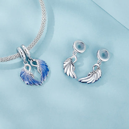 Blue Wings  Pendant Set Charm