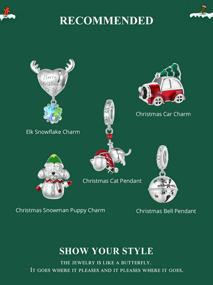 Christmas Cat Pendant Charm
