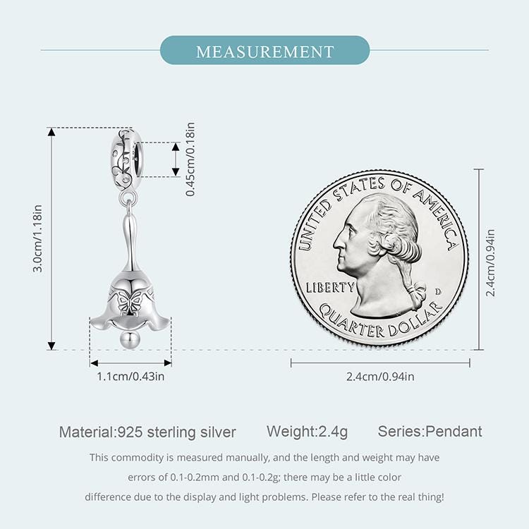 Hand Bell Pendant Charm