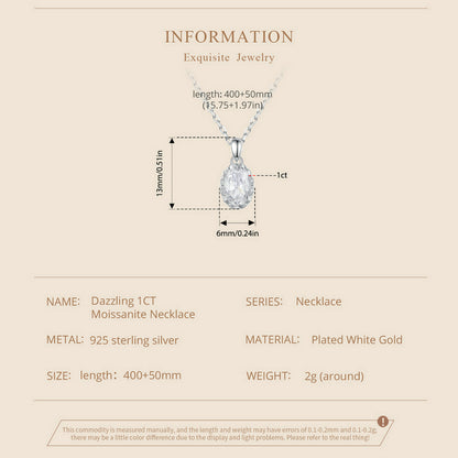 Brilliant 1ct Moissanite Necklace