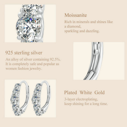 Sparkling Moissanite Spring Ear Climbers