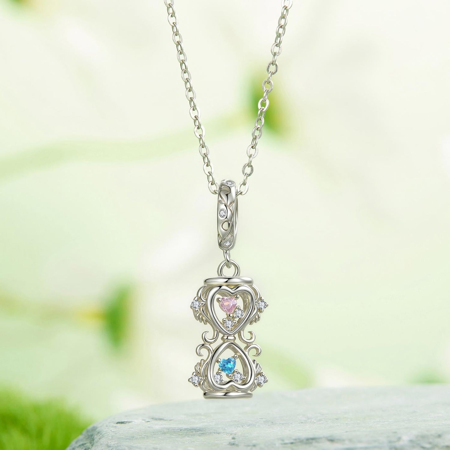 Spring Hourglass Pendant Charm