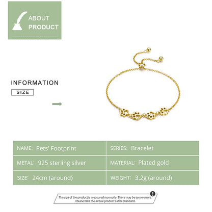 Compact Paw Print Bracelet