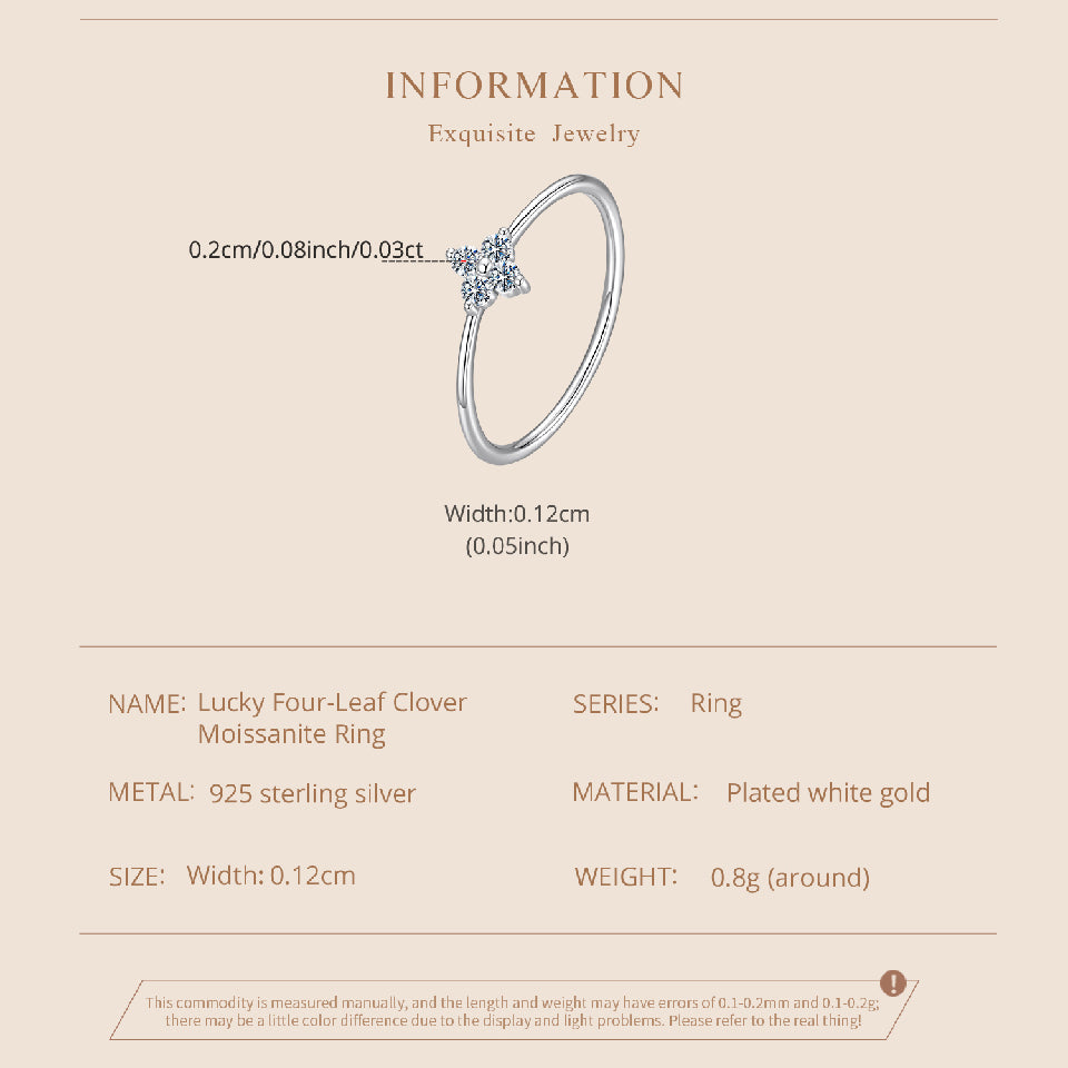 Lucky Clover Moissanite Ring