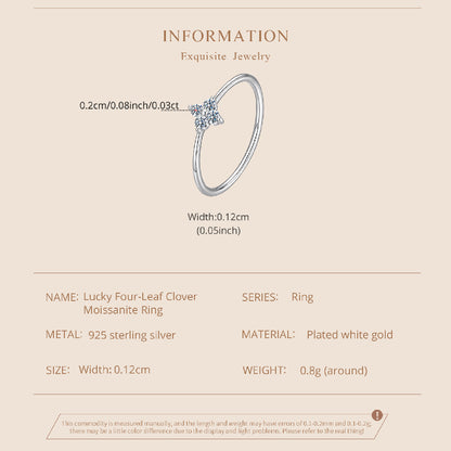 Lucky Clover Moissanite Ring