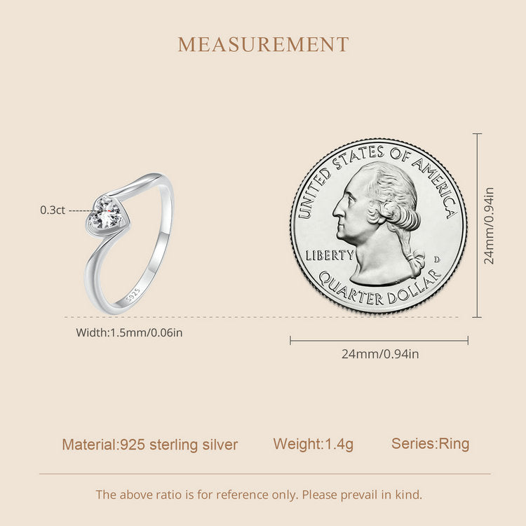 Delicate Heart Moissanite Ring