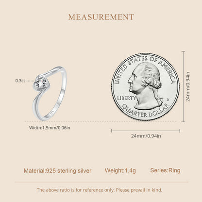 Delicate Heart Moissanite Ring