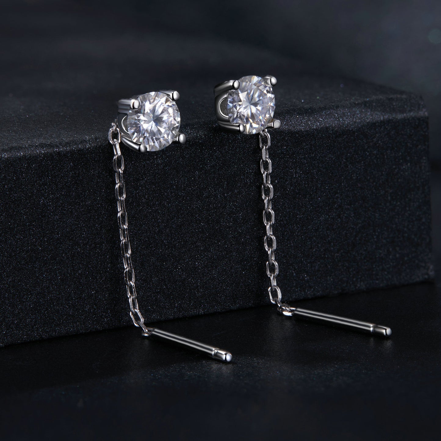 0.4ct Moissanite Threader Earrings