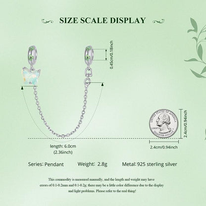 Green Butterfly Safety Chain Charm