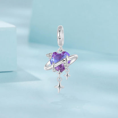 Gradient Purple-pink Starry Pendant Charm