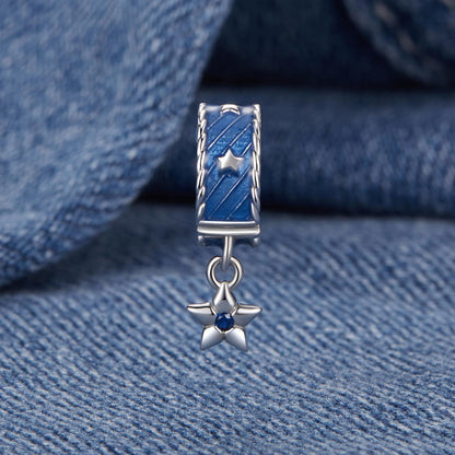 Denim Star Stopper Beads Charm