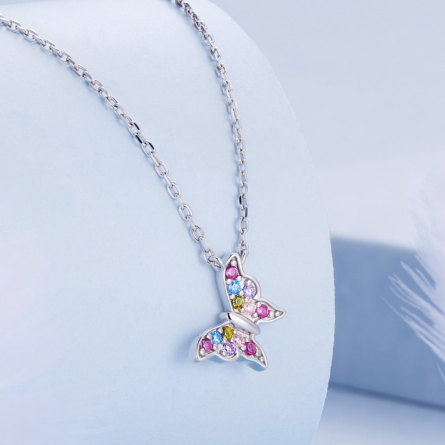 Multi-colored Butterfly Necklace