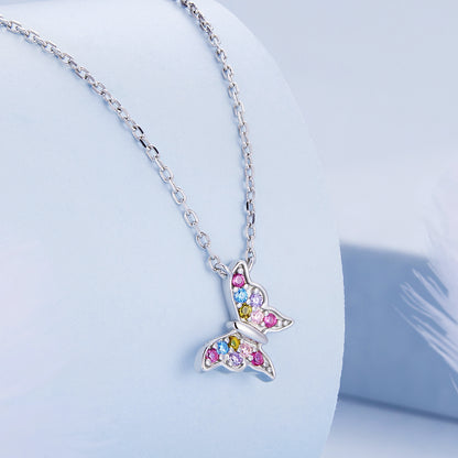 Multi-colored Butterfly Necklace