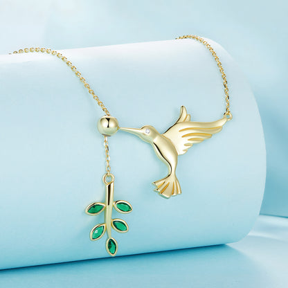 Hummingbird Greeting Sterling Silver Necklace