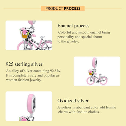 Pink Bicycle Charm