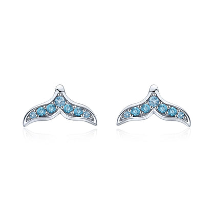 Blue Fishtail Earrings