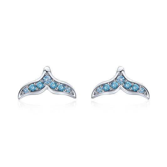 Blue Fishtail Earrings