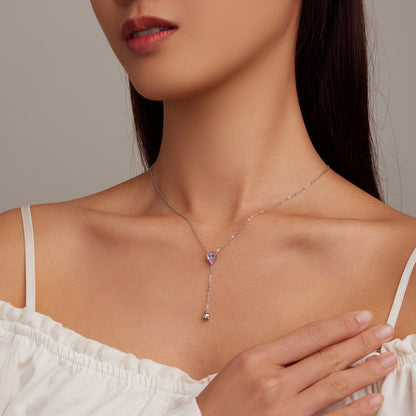 Purple Zircon Lily of the Valley Necklace