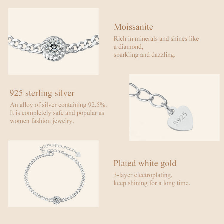 Round-Cut Moissanite Bracelet