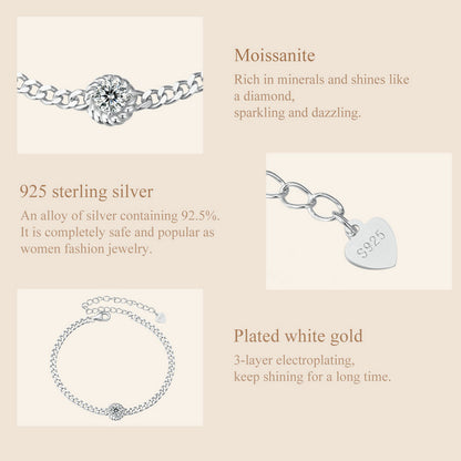 Round-Cut Moissanite Bracelet