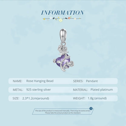 Rose Hanging Bead Charm