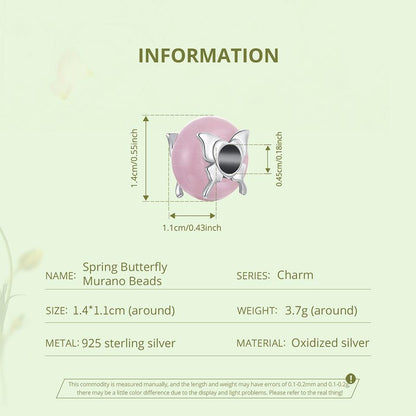 Spring Butterfly Murano Beads Charm