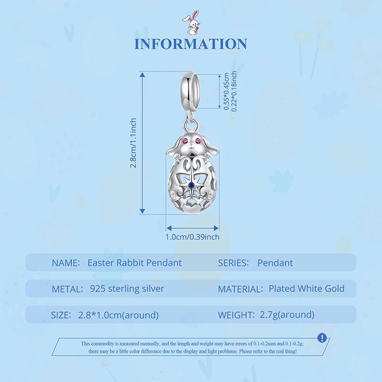 Easter Rabbit Pendant Charm