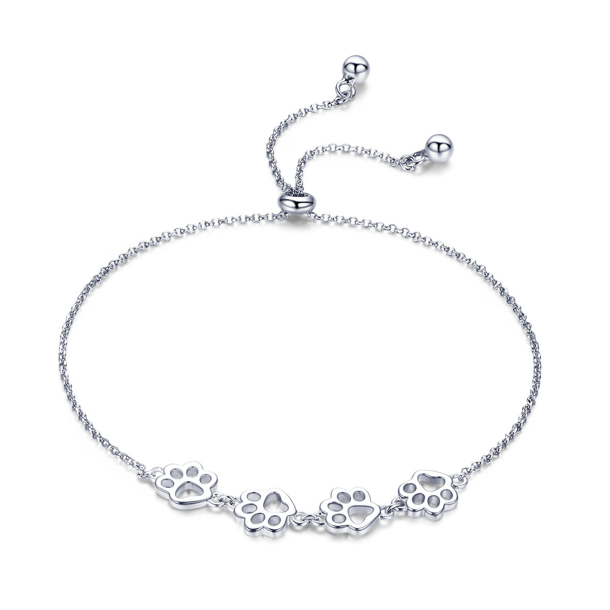 Compact Paw Print Bracelet