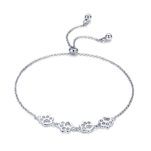 Compact Paw Print Bracelet
