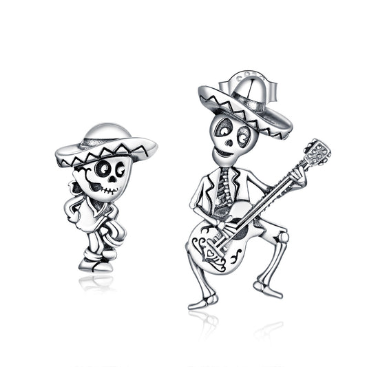 Guitar Skull Hoop Earrings
