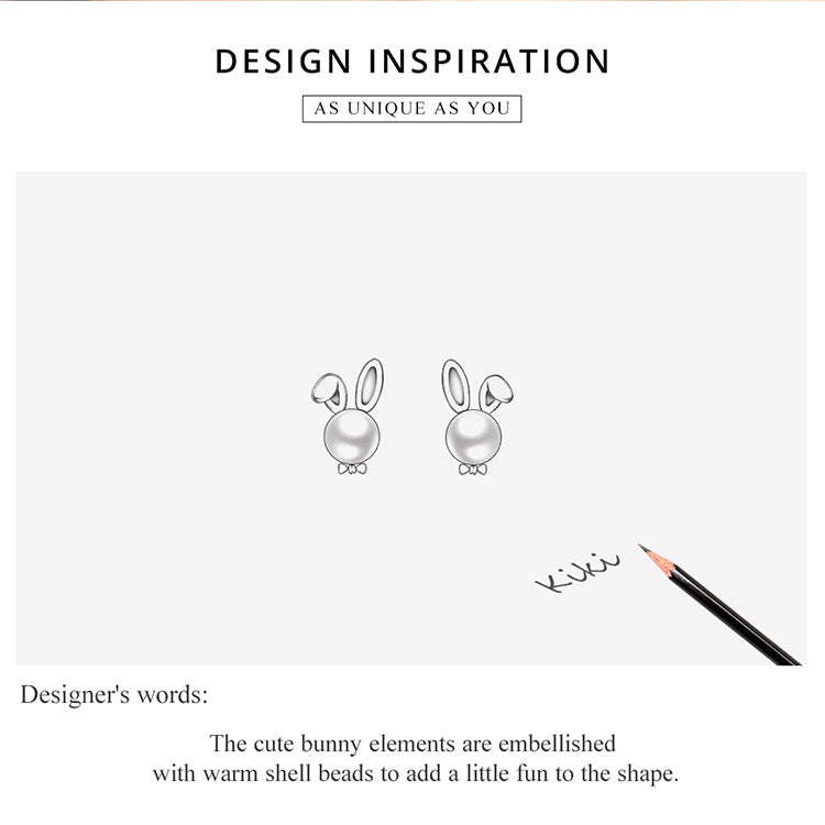 Compact Rabbit Hoop Earrings