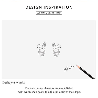 Compact Rabbit Hoop Earrings