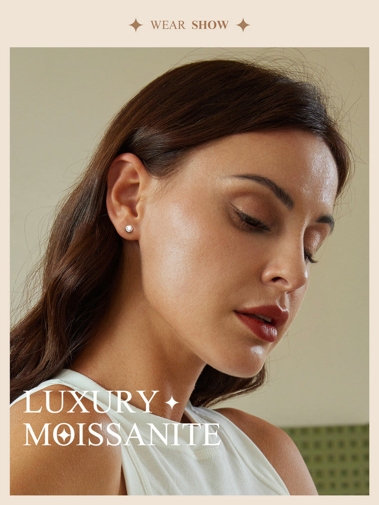 Spiral Ball Moissanite Studs (Round)