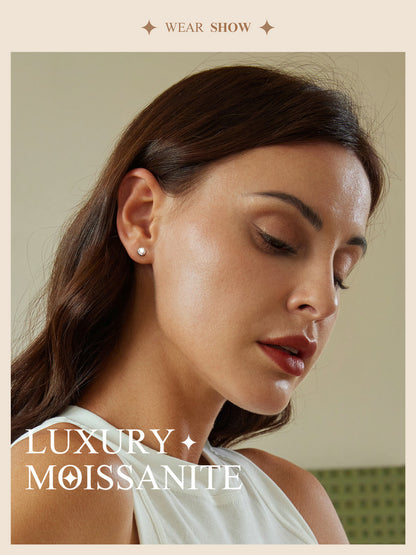 Spiral Ball Moissanite Studs (Round)
