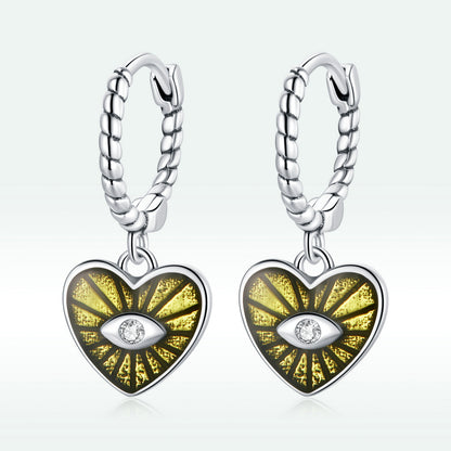 Heart Evil Eye Earrings