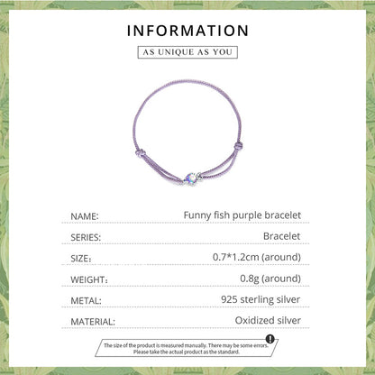 Playful Fish Purple Woven Bracelet