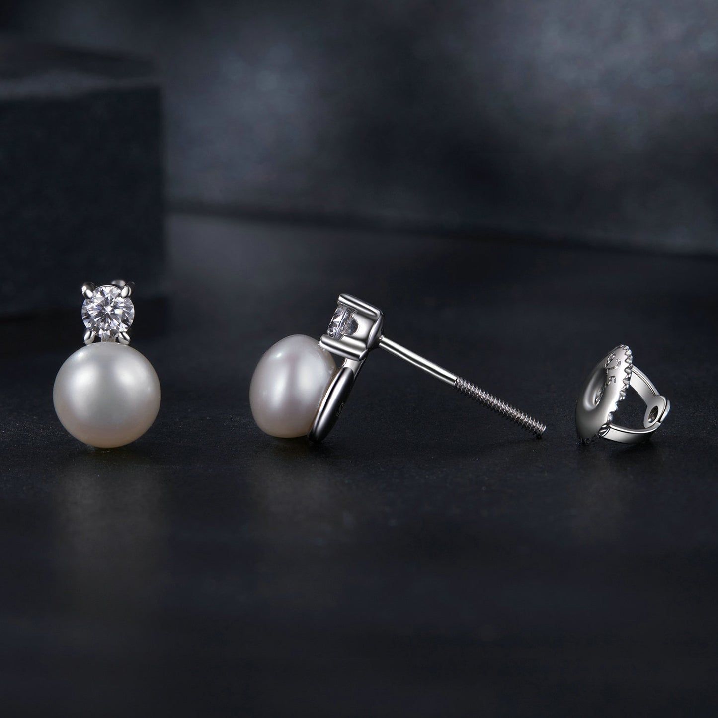 Natural Pearl & 0.5ct Moissanite Studs